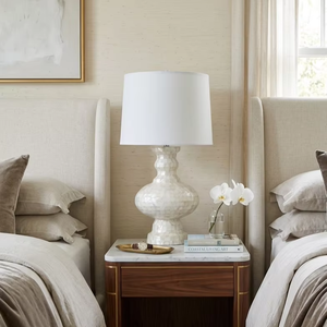 Classic Vase Shape <b>Plug</b> <b>in</b> <b>Led</b> Table Lamp White Table Lamp Hotel Table Lamp Decorative Table Lamp with Gold Finial - Product Image 1