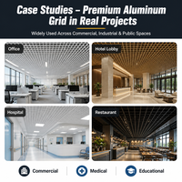 Plafond en grille d'aluminium à cellules ouvertes, dalles de plafond à clipser, système de plafond suspendu, épaisseur personnalisée 0,3-0,8 mm, étanche