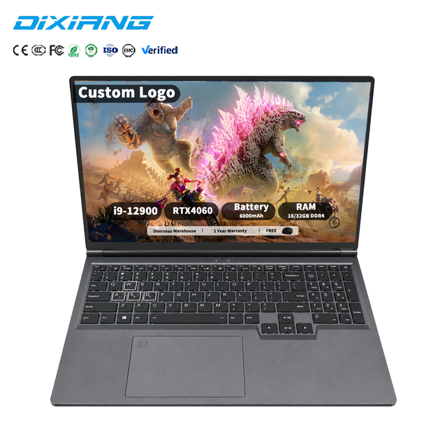DIXIANG Core I9-12900 RTX 4060 Laptop 16 Inch 1200P 64GB DDR5 2TB SSD RGB Backlit Keyboard Fingerprint Win11 Gaming Notebook