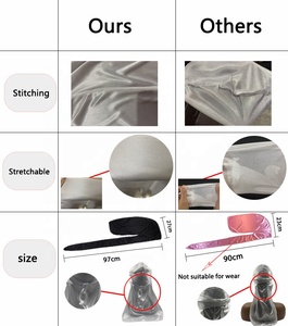 Silky Durags男性シルクカスタムロゴHombre卸売ヒップホップDurag - Product Image 4