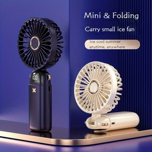 2024 Hot Mini Portable USB Charging Fan Foldable Cooling Handheld with <b>Three</b>-Speed Bracket for Outdoor Use - Product Image 1