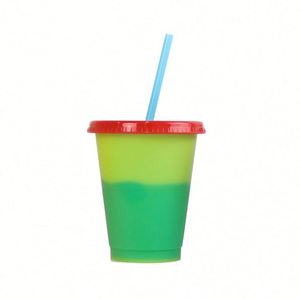 Taza de Té de Plástico PP Transparente, Ecológica, Libre de BPA, con 5 Tapas que Cambian de Color, Recubrimiento Anticorrosión para Agua Hirviendo - Product Image 2