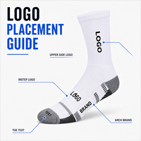 Chaussettes de sport athlétiques en jacquard tricoté personnalisées, chaussettes de sport en coton pour hommes, chaussettes de sport tricotées pour le basketball
