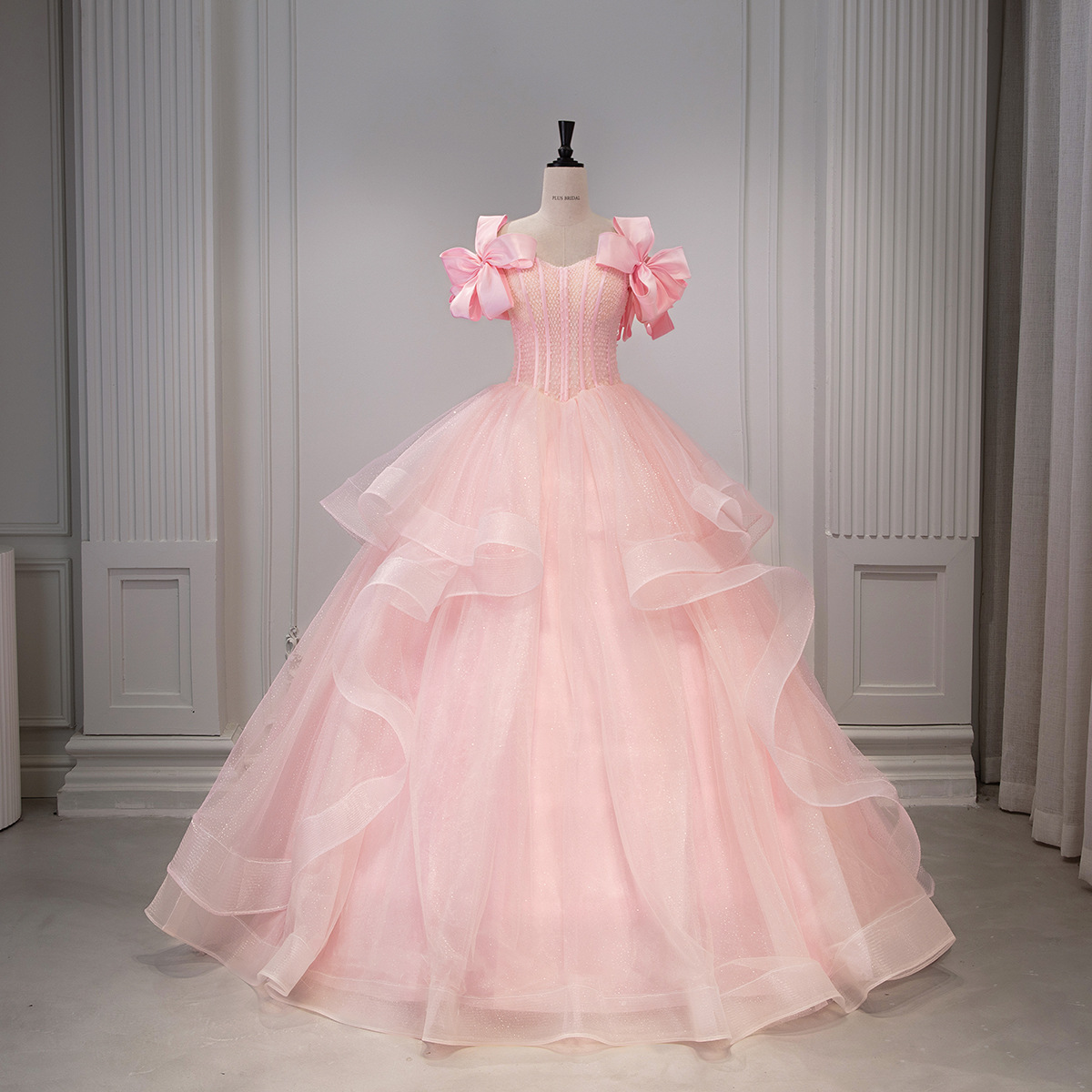 open lace back dress PENELOPE Floral Tulle Dress main image 1