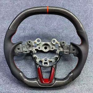 Volante Deportivo de Cuero y Fibra de Carbono con 3 Radios, Agarre de 50 mm, Compatible con <span class=keywords><strong>Mazda</strong></span> 3/6/<span class=keywords><strong>CX</strong></span>-<span class=keywords><strong>5</strong></span>/Atenza/AXELA (2010-2021) - Product Image 4