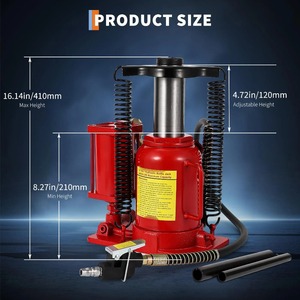 Cric hydraulique pneumatique à bouteille <span class=keywords><strong>12</strong></span>/20 tonnes, entièrement soudé, avec pompe manuelle et poignée, robuste pour voiture - Product Image 6
