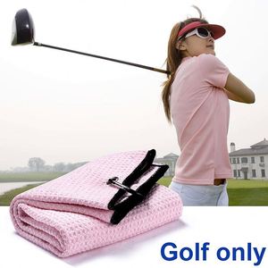 Ensemble de serviettes de golf bleues pliables en trois parties, en microfibre tricotée robuste, écologiques, à séchage rapide, motif gaufré, avec grande pince mousqueton - Product Image 5