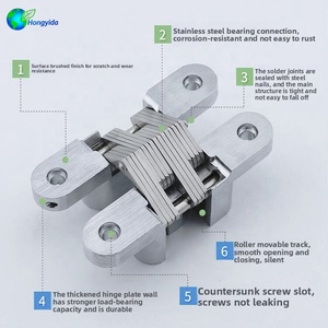 Zinc Alloy Cross Concealed <strong>Hinge</strong> Modern Simple Design Hidden Invisible Door <strong>Hinge</strong> For Screen Folding Table Chair Dining Table - Product Image 4