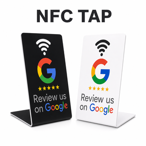 Support d'Affichage sans Contact pour Carte Cadeau <span class=keywords><strong>Google</strong></span> <span class=keywords><strong>Play</strong></span>, Avis <span class=keywords><strong>Google</strong></span>, Paiement Tap, <span class=keywords><strong>Code</strong></span> <span class=keywords><strong>QR</strong></span>, Panneau Personnalisé avec Puce NFC - Product Image 2