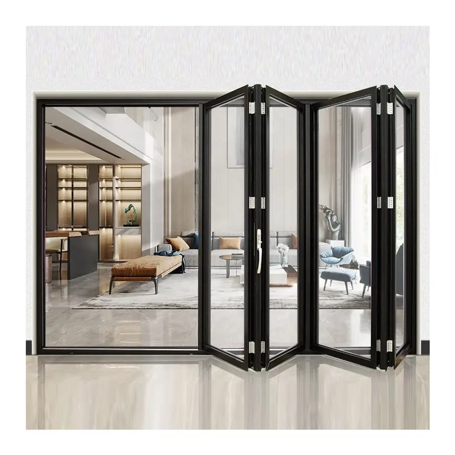 Современные французские алюминиевые складные межкомнатные двери, новые складные стеклянные двери гармошкой, двери для внутреннего дворика, раздвижные двери, заводская цена