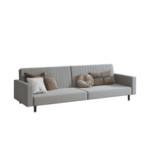 <b>Sofa</b> <b>Bed</b> Light Grey 100% Polyester Wood <b>Frame</b> Modern Living Room 4 Seater - Product Image 1