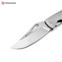 Couteau pliant de camping EDC de qualité industrielle personnalisable Yeehand en acier 3CR13 avec manche en acier inoxydable