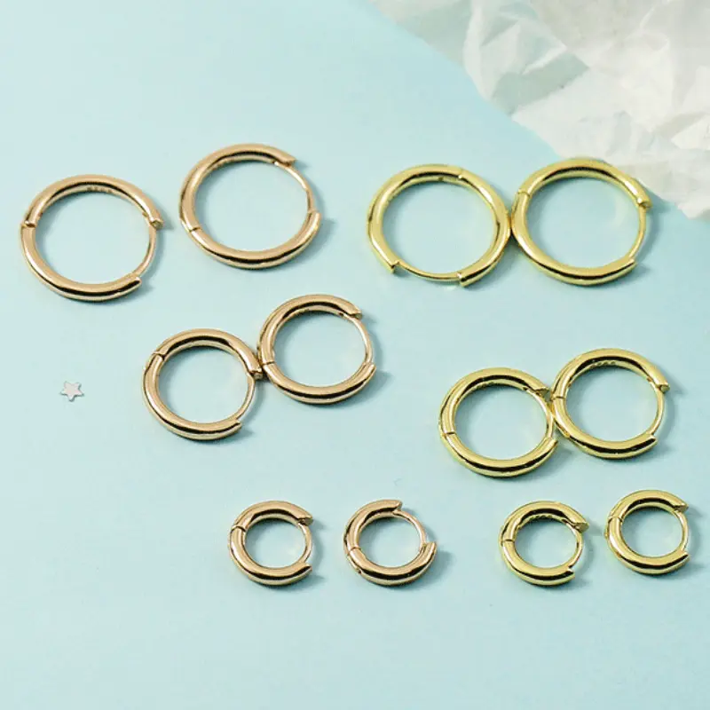 Western Style Hoop Earrings 5-12mm Customized Earrings Gold Silver Rose Gold Black Earrings For Men and Woman