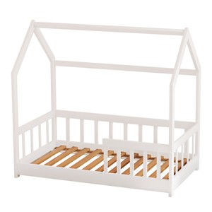 Letto singolo per bambini in legno a forma di casetta con tettoia, lettino per neonati, letto singolo per bambina o bambino, struttura letto per camera da letto - Product Image 1