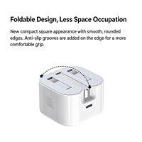 Chargeur rapide USB-C universel PD 20W, adaptateur pliable avec prise UK, résistant au feu, pour téléphone, écouteurs, appareil photo
