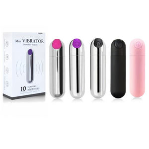 USB ricaricabile impermeabile Mini metallo cromato argento proiettile vibratore potente 10 velocità femmina Dildo per Clit stimolazione - Product Image 6