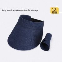 Chapeau Visière en Paille Personnalisé pour Femme, Protection Solaire Estivale, Large Bord Ajustable, Respirant, Élégant, Polyvalent, Rafraîchissant, pour Vacances et Activités de Plein Air
