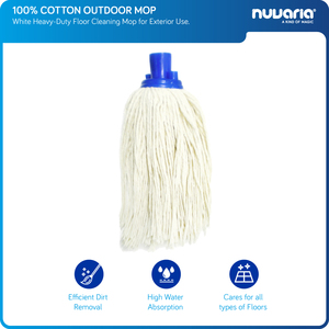Mopa para Exteriores 100% Algodón Mopa Blanca de Alta Resistencia para Limpieza de Pisos para Uso en Exteriores - Product Image 1