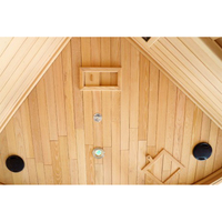 Sauna Inframerah Jauh Sunrans untuk 4 Orang, Harga Pabrik, Spektrum Penuh, EMF Rendah, Mewah, Modern, Kayu Hemlock Solid, Jendela Transom