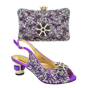 Zapatos de Color Azul de Alta Calidad y Conjunto de Bolsos a Juego, Zapatos y Bolsos Africanos, Sandalias para Fiestas Nocturnas - Product Image 6