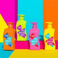 Nouvelle conception de flacon pompe vide de 300 ml en forme de vague rose, vert, jaune pour shampoing et après-shampoing avec pompe à lotion