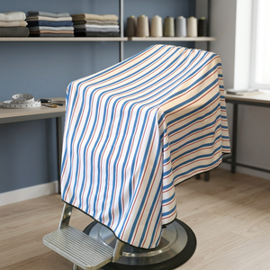 <b>Strip</b> Cutting Cape with Barber Pole Design Sublimation Printed Waterproof Needle Detection Seamless Fusing Unisex Polyester - Product Image 3