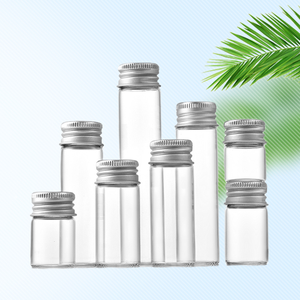 Vente flash : flacon en verre transparent de 22 mm, petit tube en verre pour herbes, flacon rond en verre, récipient de rangement avec couvercle à vis en aluminium doré - Product Image 3