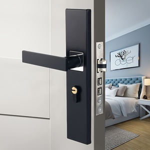 Khóa cửa phòng gỗ tự nhiên đơn giản, yên tĩnh, hiện đại, tay nắm cửa phòng ngủ nội thất - Product Image 4