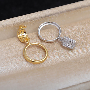 Pendentif en argent S925 avec perle de marbre et boucle universelle 11,8-12 mm, accessoires de bricolage pour bijoux pour femmes - 5677 - Product Image 3