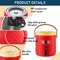 Thermos à double paroi en acier inoxydable de 13 L pour thé au lait, baril, seau, refroidisseur avec robinet