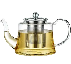 茶壶800毫升1100毫升，带浸泡器水晶玻璃咖啡和茶具ODM设计耐热玻璃标志水杯定制