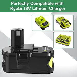 Reemplazo de capacidad Real 100% de <span class=keywords><strong>18</strong></span> V para batería <span class=keywords><strong>Ryobi</strong></span> Compatible con batería <span class=keywords><strong>Ryobi</strong></span> de <span class=keywords><strong>18</strong></span> voltios P102 P103 P107 P108 herramientas inalámbricas - Product Image 4