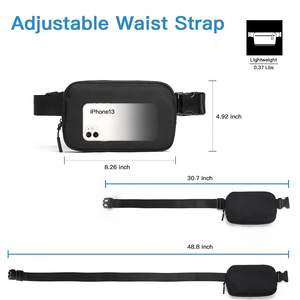 Keep Perfect-riñonera cruzada para <span class=keywords><strong>hombre</strong></span> y mujer, bolso de cintura con correa ajustable, color negro - Product Image 4