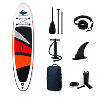 Planche de paddle gonflable personnalisée avec logo, 10'6, tout usage, ensemble complet ISUP, vente en gros avec pompe, pagaie, laisse, sac à dos