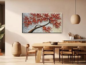 Large 3D Textured <b>Framed</b> Abstract Floral Oil Painting ,Wall Art for Living Room,hand painted <b>Canvas</b> Wall Art, Bedroom Wall Art D - Product Image 6