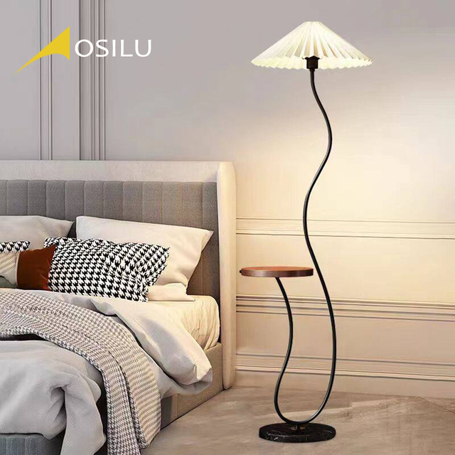 Luxury Nordic Modern LED Iron Floor Standing Table Lamp for Bedroom and Living Room Decor