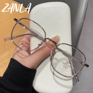 Kacamata miopia mode baru 2024 untuk wanita pria kacamata transparan persegi kecil <span class=keywords><strong>Retro</strong></span> 0 Diopter kacamata resep optik - Product Image 3