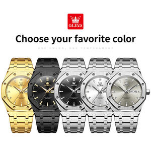   Reloj de Cuarzo Luminoso de Moda, Resistente al Agua, con Calendario, Estilo de Lujo, Marca de Lujo, Logotipo Personalizado OEM 3726, Dorado, Superventas, para Hombre - Product Image 6