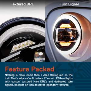 2 Faros LED Redondos <span class=keywords><strong>de</strong></span> 9 Pulgadas con Luz Alta y Baja, DRL y <span class=keywords><strong>Señal</strong></span> <span class=keywords><strong>de</strong></span> Giro para Jeep Wrangler JL 2018-2025 - Product Image 5