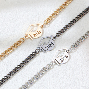 Bracelets de Charme Unisexe en Acier Inoxydable à Maillons, Bijoux Tendance pour Garçons et Filles – Cadeaux de Remise de Diplôme 2026 - Product Image 3