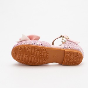 Zapatos de niña con lazo de lentejuelas rosas, cómodos y elegantes, para fiestas y actuaciones, talla grande, estilo princesa con hebilla hueca. - Product Image 4