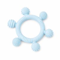 Anneau de dentition en silicone pour bébé, six sphères, exploration tactile, sans BPA