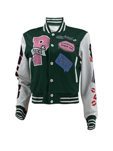 Kadınlar için yeni varış artı boyutu uzun kollu baskılı beyzbol motosiklet ceket - Product Image 5