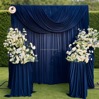 ANNIELU Rideaux plissés bleu marine personnalisés en spandex extensible 4 directions pour la décoration de scène de mariage, de fête ou d'événement