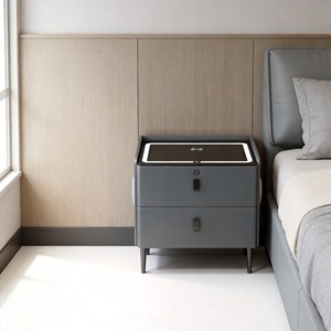 Intelligent <strong>Bedside</strong> <strong>Table</strong> with 15W Wireless Charger Fingerprint Security Lock Bluetooth Sound System <strong>LED</strong> Light Nightstand - Product Image 2