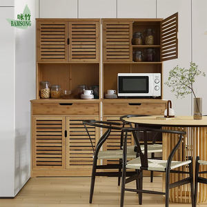 Étagère réglable <span class=keywords><strong>en</strong></span> bambou pour <span class=keywords><strong>buffet</strong></span> de cuisine – Stock US – Rangement multi-usages pour maison, restaurant, café, cave à vin, salon - Product Image 4