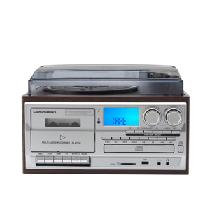 Custom Retro Vinyl Record Player Multi-function CD Tape Radio USB SD BT <b>Speaker</b> Remote Control MDF Wood Indoor Outdoor Gift - Product Image 4