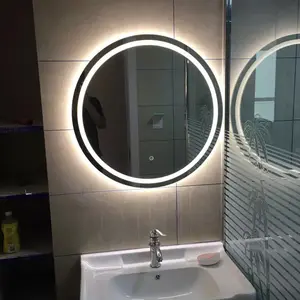 Gradient Front And Backlight LED 3 Colors Dimmable IP54 Enhanced Anti Fog Wall Mounted Lighting Women's Makeup Mirror