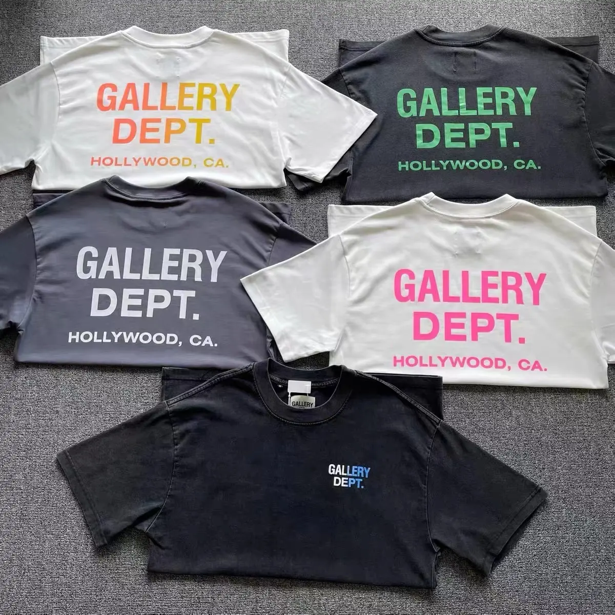 High quality Washed Black Gallery dept T-shrit Factory thick fabric shirt tshirts men women unisex gallery dept Tshirts tee