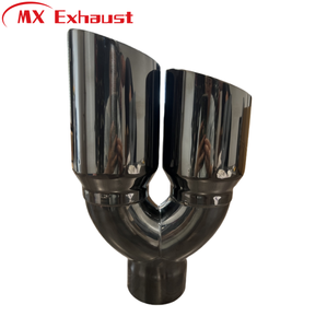 Embouts d'échappement universels en acier inoxydable 304 poli pour voiture, type Y, 63mm 76mm 3 pouces, double sortie angulaire - Product Image 3